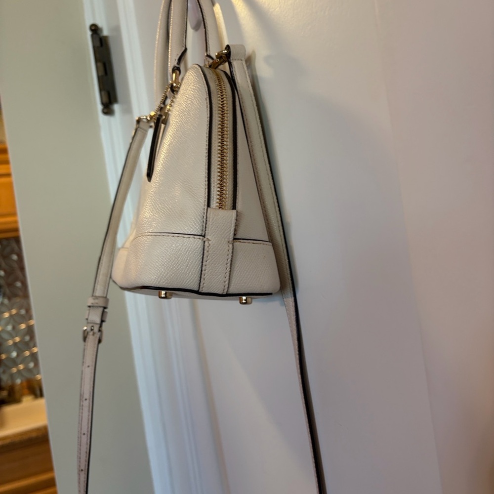 🌲 Coach Sierra Satchel Crossbody bag In Ivory Crossgrain Leather - Picture 6 of 12